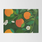 Oranges and Blossoms Botanical Illustration Rug Gallery Image 2