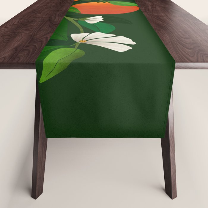 Oranges and Blossoms Botanical Illustration Table Runner Gallery Image 1