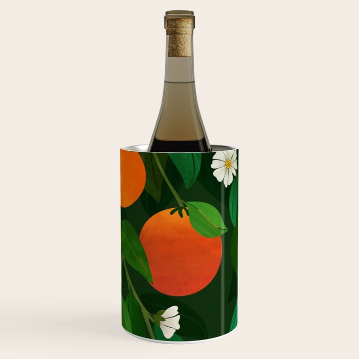 Oranges and Blossoms Botanical Illustration Wine Chiller Gallery Image 1