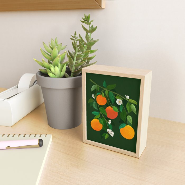 Oranges and Blossoms Botanical Illustration Mini Art Print Gallery Image 2