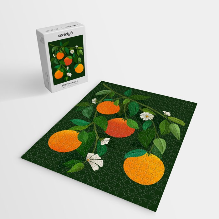 Oranges and Blossoms Botanical Illustration Jigsaw Puzzle Gallery Image 2