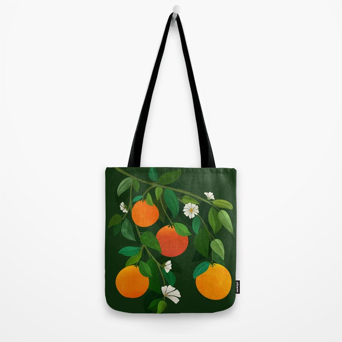 Oranges and Blossoms Botanical Illustration Tote Bag Gallery Image 2