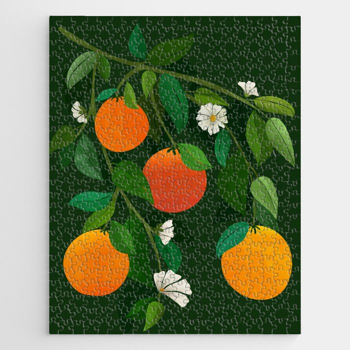 Oranges and Blossoms Botanical Illustration Jigsaw Puzzle Gallery Image 1