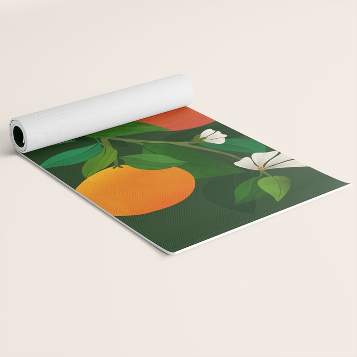 Oranges and Blossoms Botanical Illustration Yoga Mat Gallery Image 2
