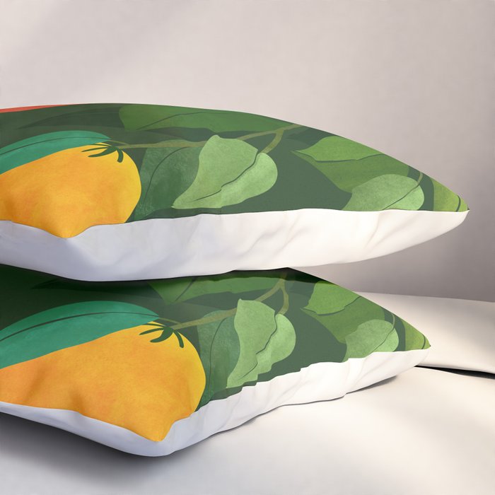 Oranges and Blossoms Botanical Illustration Pillow Sham Gallery Image 3