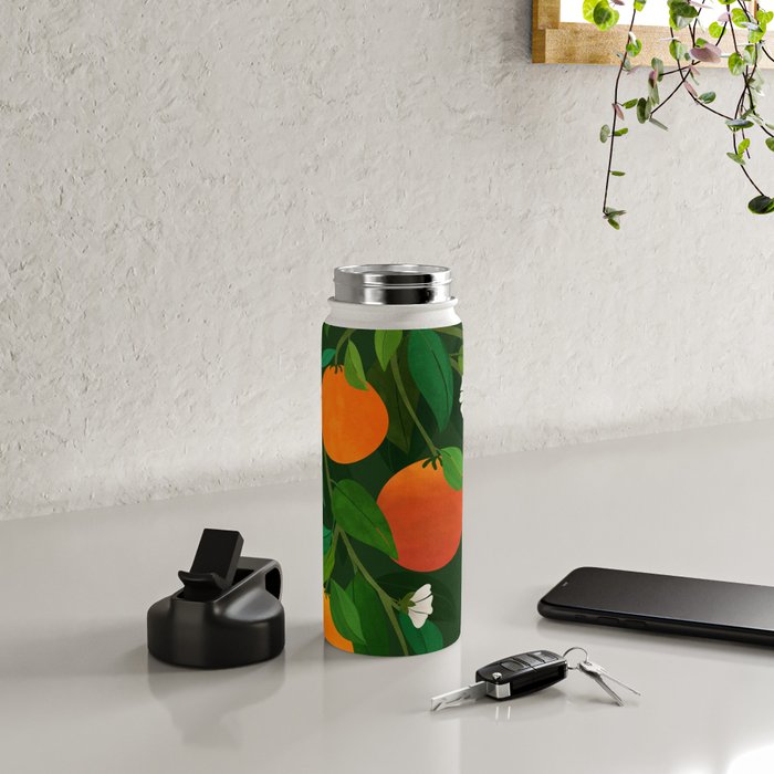 Oranges and Blossoms Botanical Illustration Water Bottle Gallery Image 4