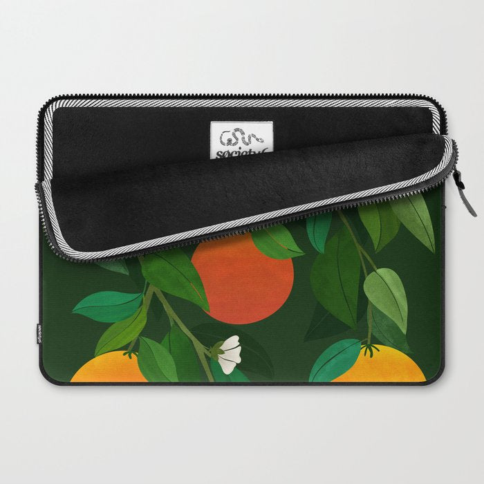 Oranges and Blossoms Botanical Illustration Laptop Sleeve Gallery Image 2