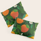 Oranges and Blossoms Botanical Illustration Pillow Sham Gallery Image 3