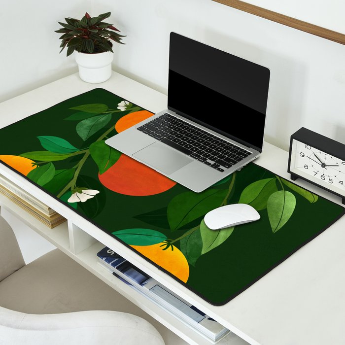 Oranges and Blossoms Botanical Illustration Desk Mat Gallery Image 2
