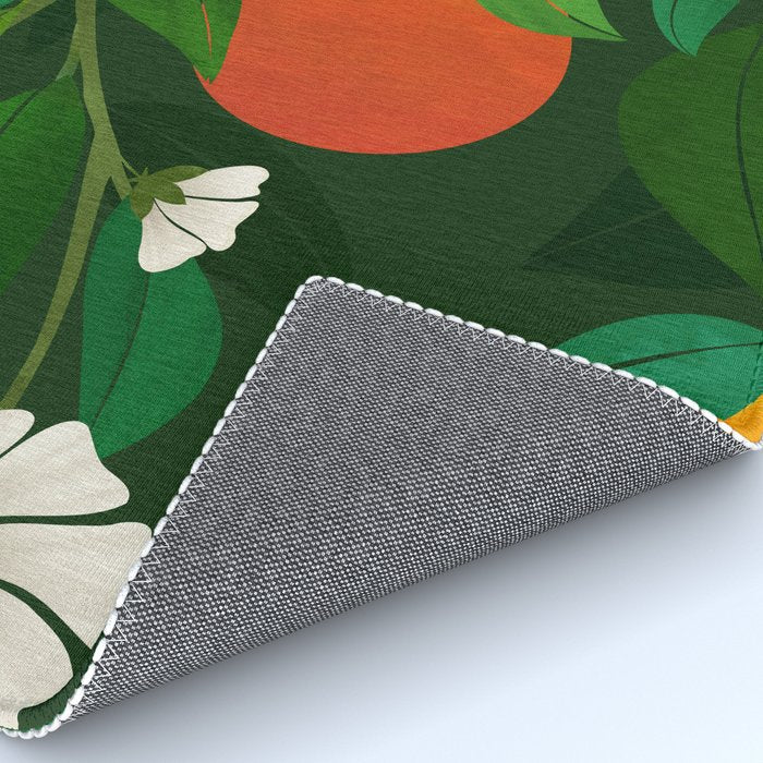 Oranges and Blossoms Botanical Illustration Rug Gallery Image 4