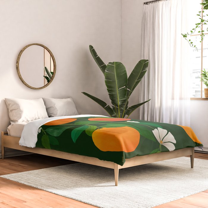Oranges and Blossoms Botanical Illustration Comforter Gallery Image 2