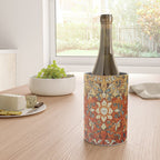 Burnt Orange Medallion Tabriz Rug Print Wine Chiller Gallery Image 4