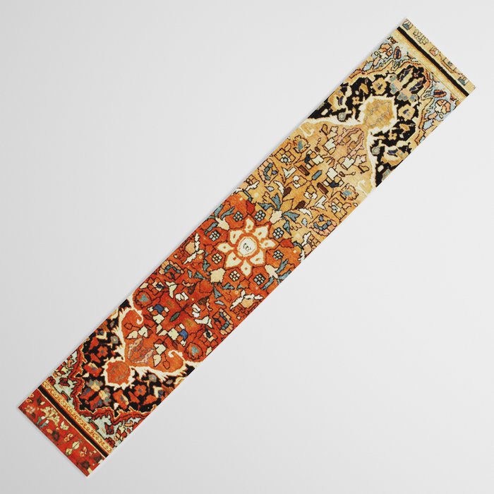 Burnt Orange Medallion Tabriz Rug Print Table Runner Gallery Image 3