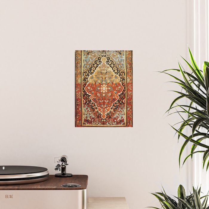 Burnt Orange Medallion Tabriz Rug Print Poster Gallery Image 2