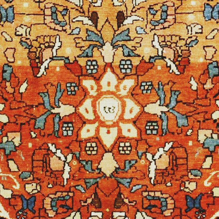 Burnt Orange Medallion Tabriz Rug Print Coffee Mug Gallery Image 2