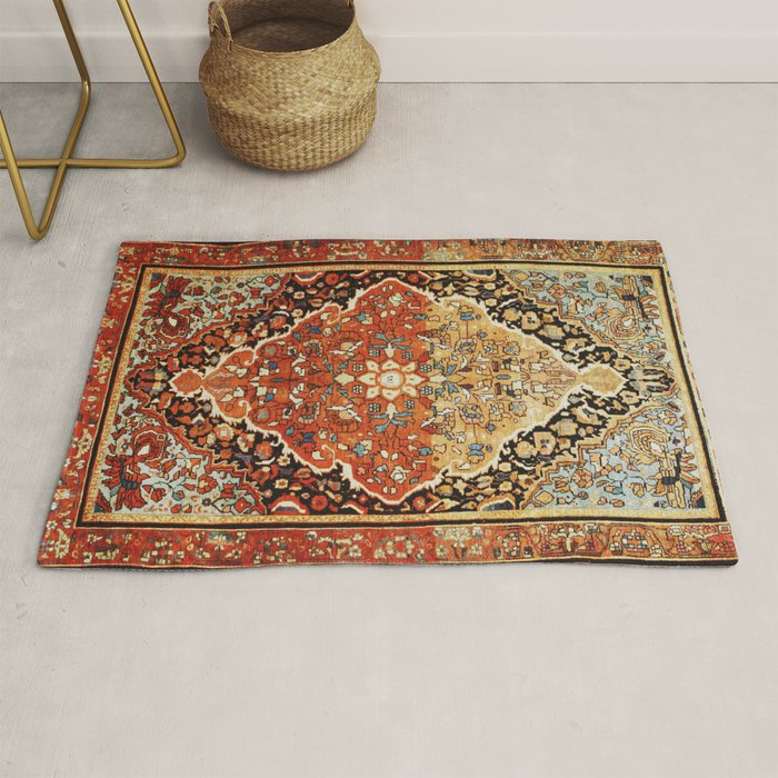 Burnt Orange Medallion Tabriz Rug Print Rug Gallery Image 1