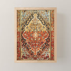 Burnt Orange Medallion Tabriz Rug Print Mini Art Print Gallery Image 1