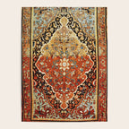 Burnt Orange Medallion Tabriz Rug Print Poster Gallery Image 4
