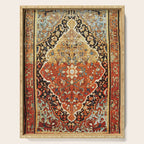 Burnt Orange Medallion Tabriz Rug Print Serving Tray Gallery Image 1