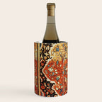 Burnt Orange Medallion Tabriz Rug Print Wine Chiller Gallery Image 2