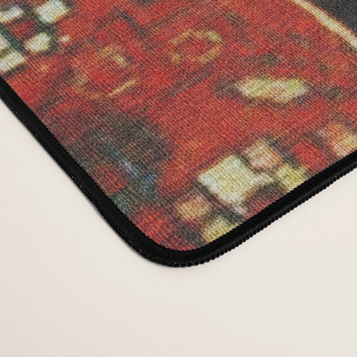 Burnt Orange Medallion Tabriz Rug Print Desk Mat Gallery Image 4