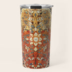 Burnt Orange Medallion Tabriz Rug Print Travel Mug Gallery Image 1