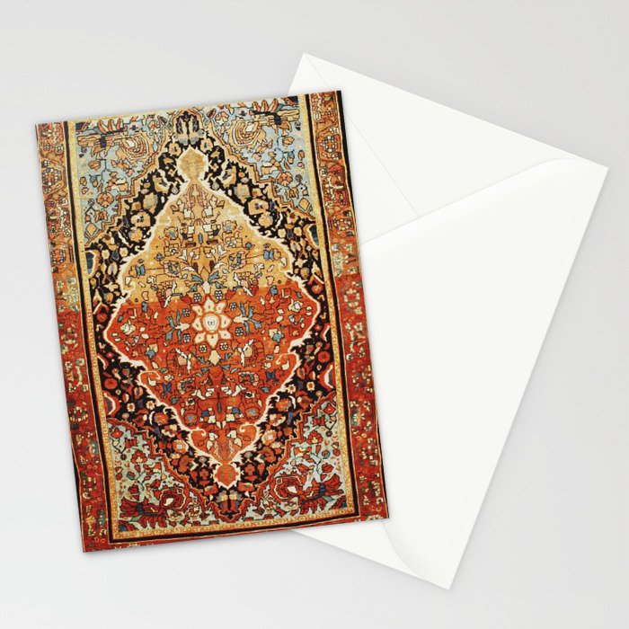Burnt Orange Medallion Tabriz Rug Print Stationery Card Gallery Image 2