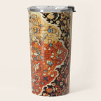 Burnt Orange Medallion Tabriz Rug Print Travel Mug Gallery Image 2