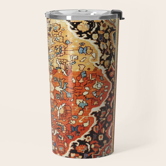 Burnt Orange Medallion Tabriz Rug Print Travel Mug Gallery Image 2