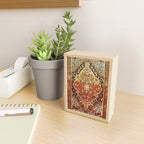 Burnt Orange Medallion Tabriz Rug Print Mini Art Print Gallery Image 2