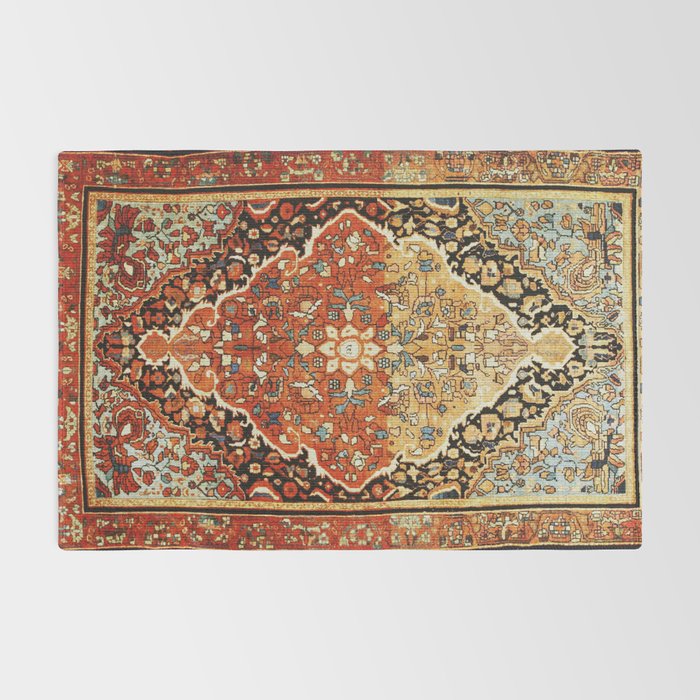Burnt Orange Medallion Tabriz Rug Print Rug Gallery Image 2