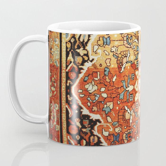 Burnt Orange Medallion Tabriz Rug Print Coffee Mug Gallery Image 3