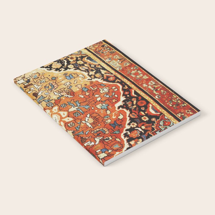 Burnt Orange Medallion Tabriz Rug Print Notebook Gallery Image 2