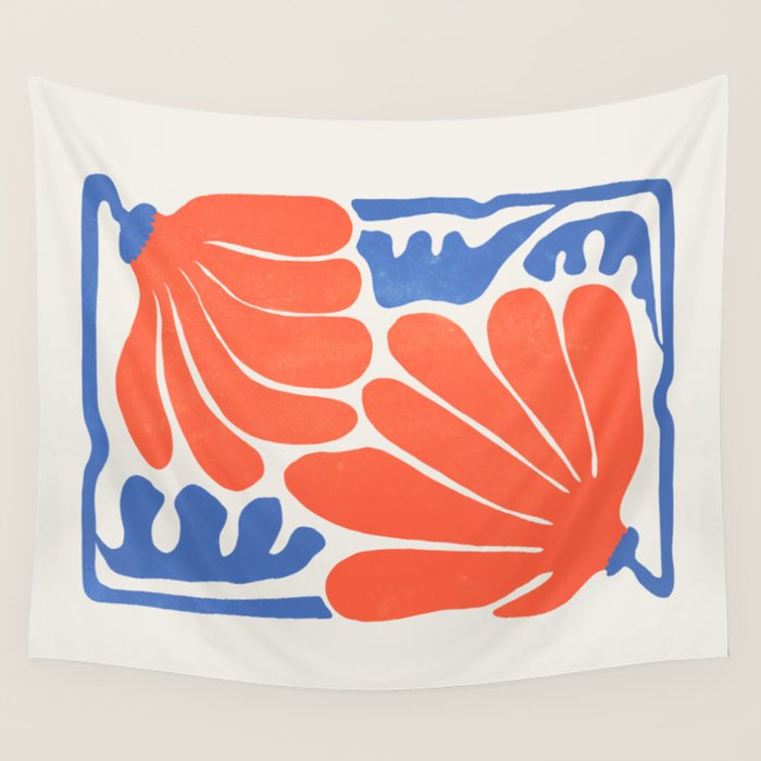 Coral Flowers & Ferns Wall Tapestry Gallery Image 4