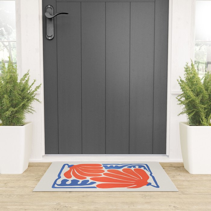Coral Flowers & Ferns Welcome Mat Gallery Image 3