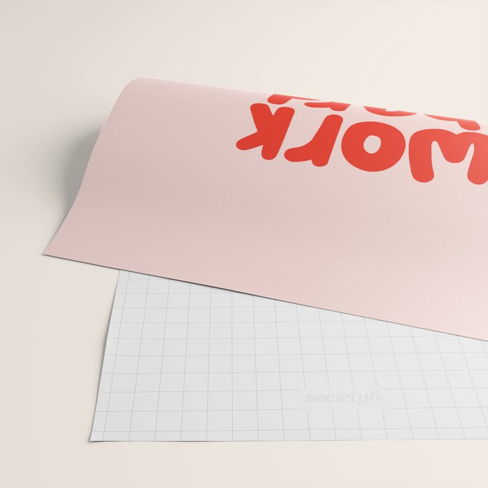 Work Hard and Be Nice to People in pink and red Wrapping Paper Gallery Image 2