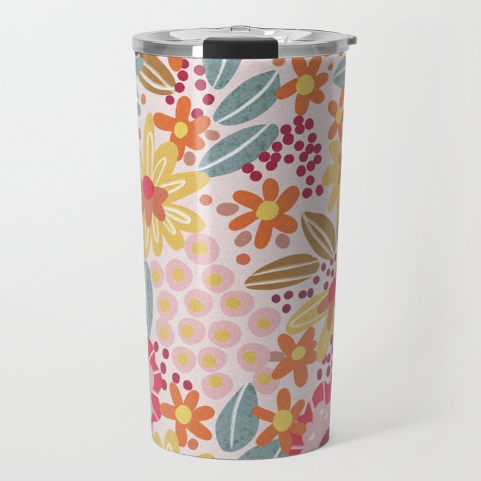 Alicia Pink Pattern Travel Mug Gallery Image 1