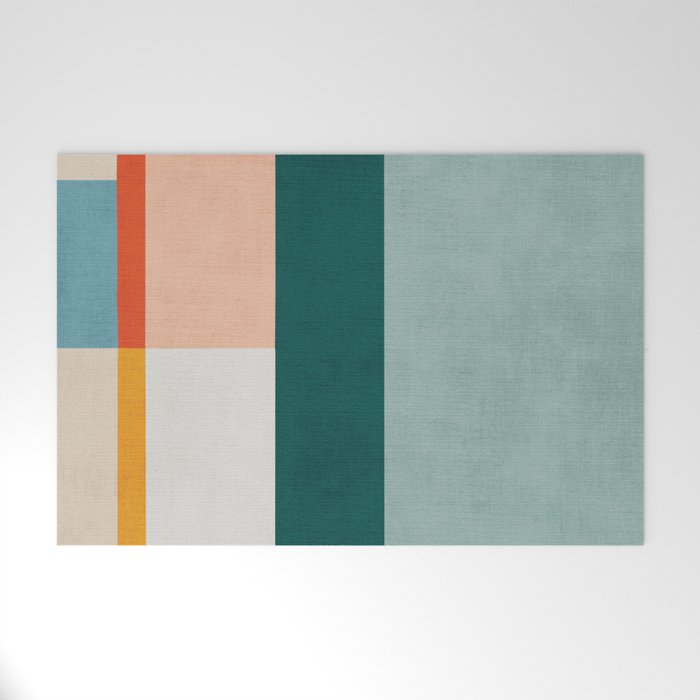 Modern Abstract Geometric Minimalist Artwork Welcome Mat Gallery Image 1