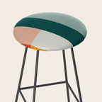 Modern Abstract Geometric Minimalist Artwork Stool Gallery Image 2