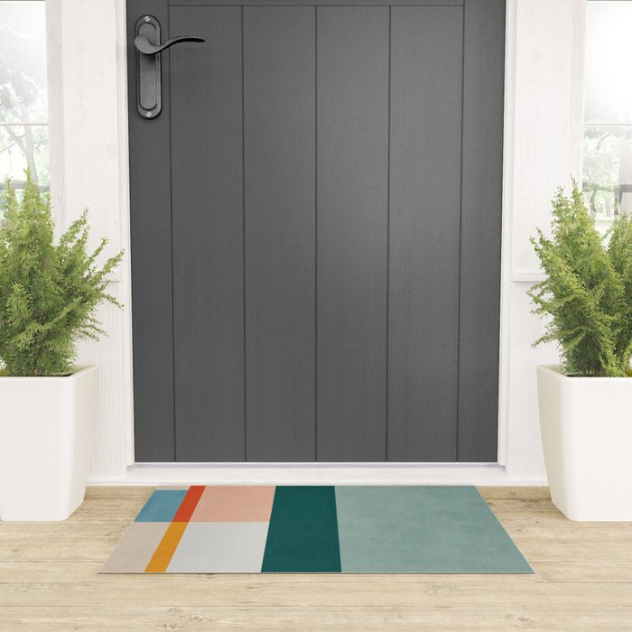 Modern Abstract Geometric Minimalist Artwork Welcome Mat Gallery Image 3