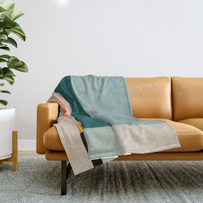 Modern Abstract Geometric Minimalist Artwork Throw Blanket Gallery Image 1