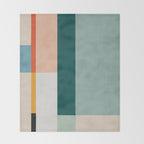 Modern Abstract Geometric Minimalist Artwork Throw Blanket Gallery Image 2