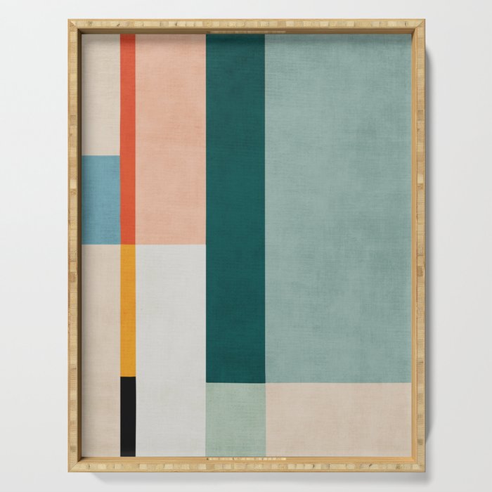 Modern Abstract Geometric Minimalist Artwork Serving Tray Gallery Image 1
