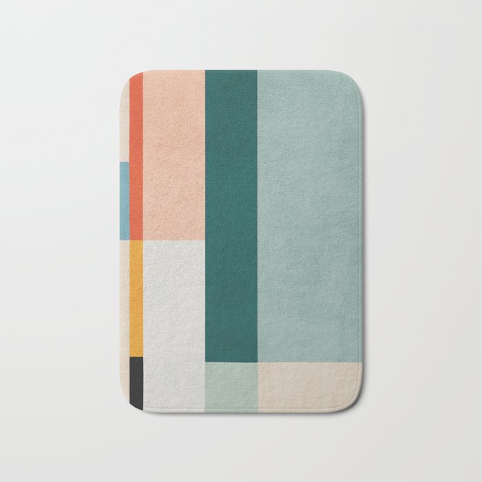 Modern Abstract Geometric Minimalist Artwork Bath Mat Gallery Image 1