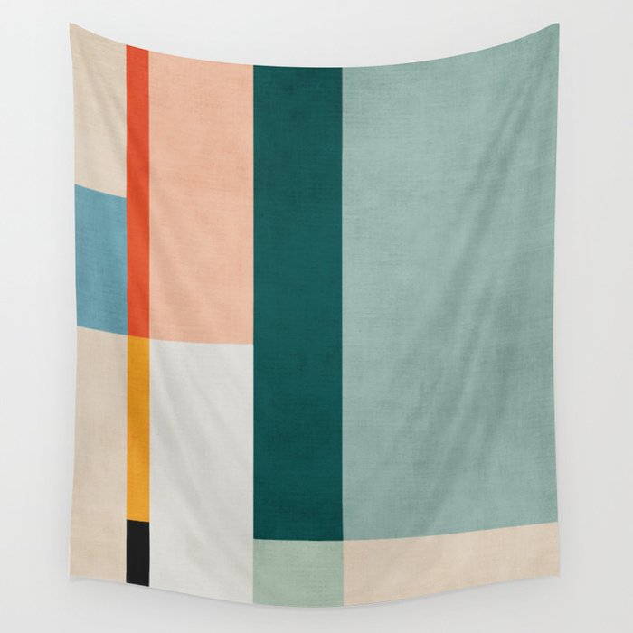 Modern Abstract Geometric Minimalist Artwork Wall Tapestry Gallery Image 4