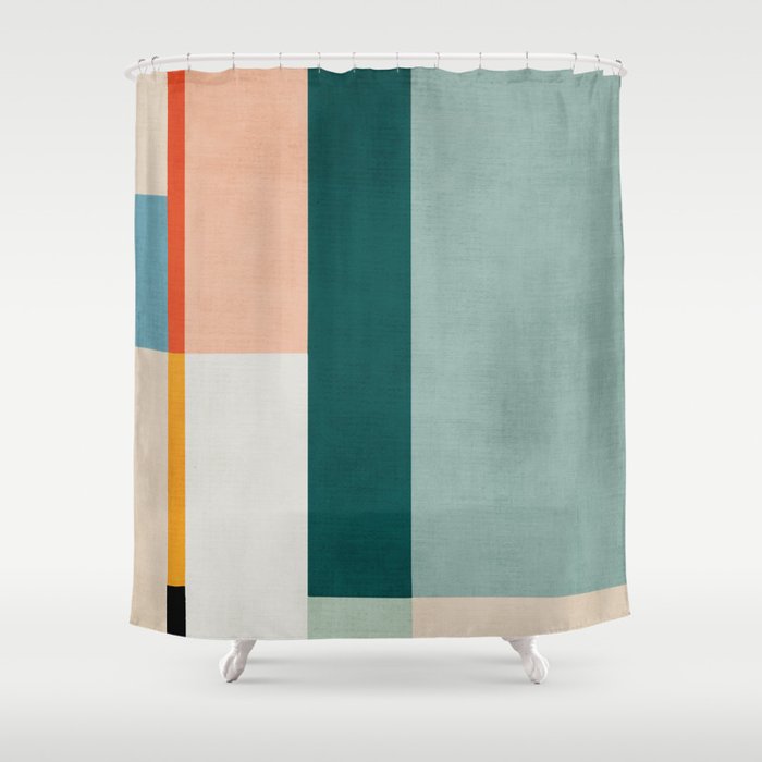 Modern Abstract Geometric Minimalist Artwork Shower Curtain Gallery Image 1