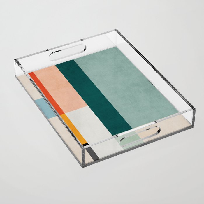 Modern Abstract Geometric Minimalist Artwork Acrylic Tray Gallery Image 1