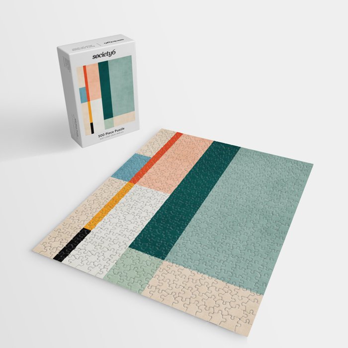 Modern Abstract Geometric Minimalist Artwork Jigsaw Puzzle Gallery Image 2