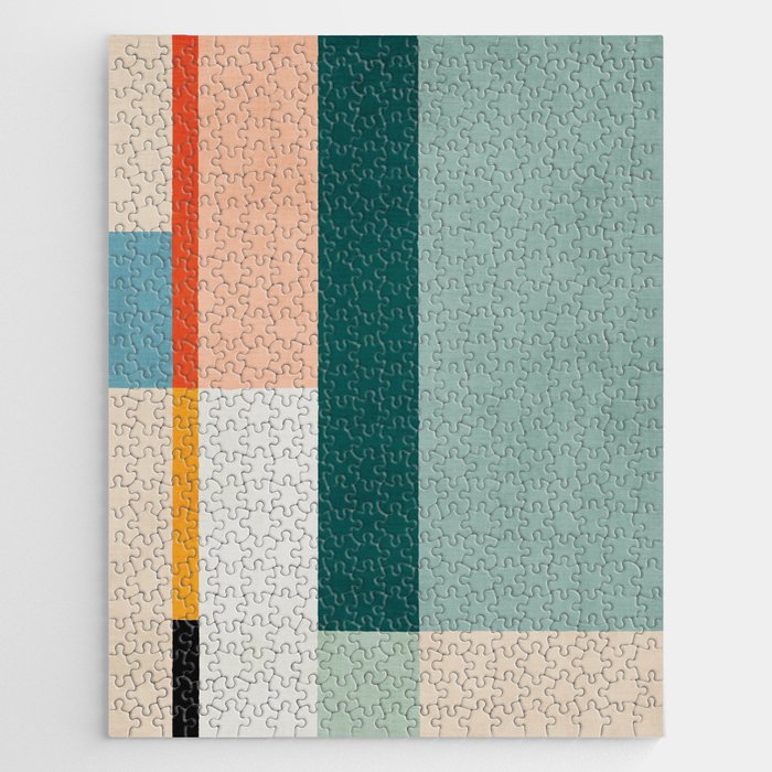 Modern Abstract Geometric Minimalist Artwork Jigsaw Puzzle Gallery Image 1