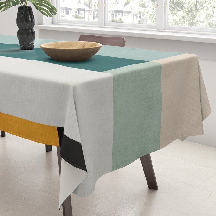 Modern Abstract Geometric Minimalist Artwork Tablecloth Gallery Image 3